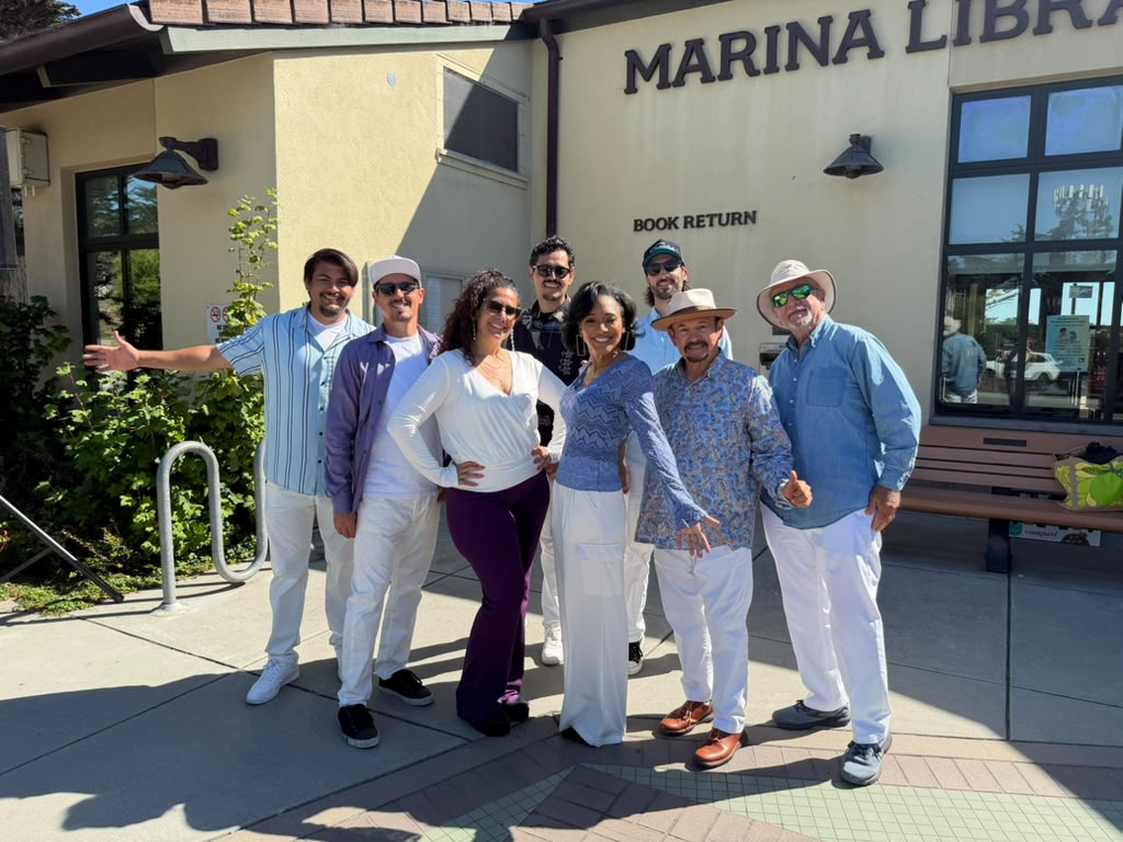 Members of Shannon & The Night Divers together outside Marina Library